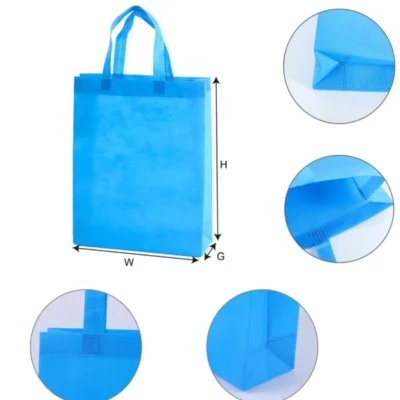 Blue Non-Woven Bag with Sides and Bottom (Custom Colors Available), featured in Types of Non-Woven Bags for Eco-Friendly Shopping