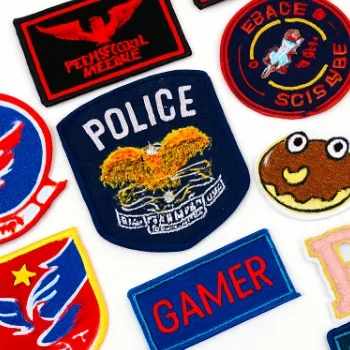 assorted embroidered patches for custom bag branding