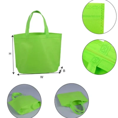 Green Non-Woven Bag with Bottom – Option A (Custom Colors Available) from Types of Non-Woven Bags for Eco-Friendly Shopping