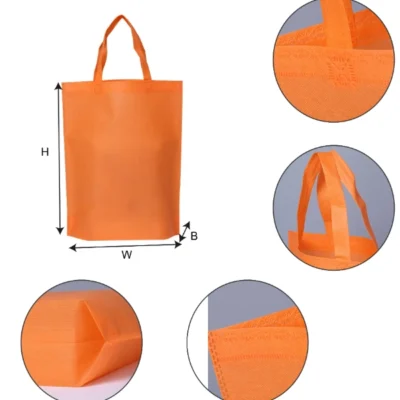 Orange Non-Woven Bag with Bottom – Option B (Available in Custom Colors) from Types of Non-Woven Bags for Eco-Friendly Shopping
