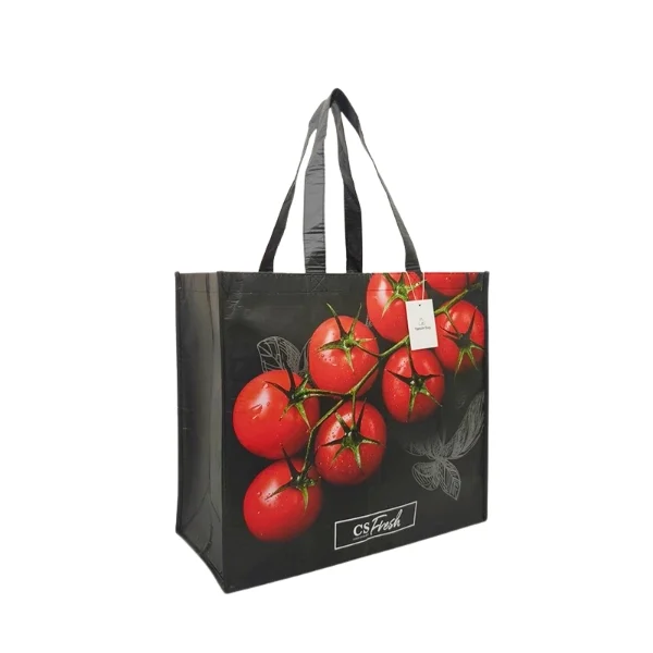 RPET bag displaying its eco-friendly design and sustainable material.